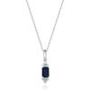 imageGin ampamp Grace 10K White Gold Genuine Blue Sapphire and Natural Diamond I1 Pendant for Women