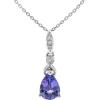 imageGin ampamp Grace 10K White Gold Natural Blue Sapphire With Diamond I1 Pendant Necklace with Gold Chain for Women Jewelry Gifts