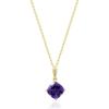 imageGin ampamp Grace 10K Yellow Gold Genuine Amethyst Cushion With Natural Diamond I1 Pendant for Women Holiday Gifts