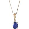 imageGin ampamp Grace 10K Yellow Gold Genuine Blue Sapphire Diamond SI1 Pendant for Women