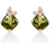 imageGin ampamp Grace 10K Yellow Gold Genuine Peridot and Natural Diamond I1 Earring for Women