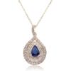 imageGin ampamp Grace 14K Yellow Gold Genuine Blue sapphire and Diamond I1 Pendant for Women Metal Sapphire