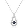 imageGin ampamp Grace Valentines Jewelry 10K White Gold Genuine Blue Sapphire with Natural Diamond I1I2 Pendant Necklace for Women