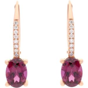 imageGin ampamp Grace 10K Rose Gold Purplish pink Natural Garnet DiamondI1 Drop Dangle Earing Daily Work Wear Jewerly for Women Gifts for Her