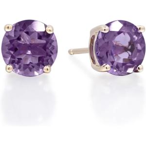 imageGin ampamp Grace 10K Yellow Gold Genuine Amethyst Stud Earring for Women Holiday Gifts Jewelry Gifts