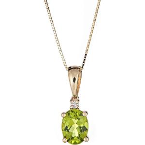 imageGin ampamp Grace 10K Yellow Gold Genuine Peridot Diamond SI1 Pendant Necklace with Gold Chain for Women Holiday Gifts Jewelry Gifts Valentines Day Gift for her