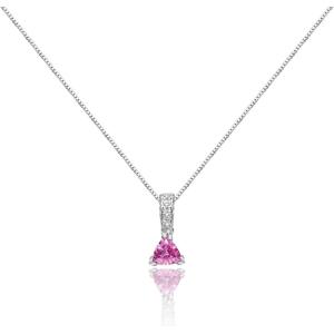 imageGin ampamp Grace 14K White Gold Genuine Pink Sapphire Natural Diamond I1I2 Pendant for Women