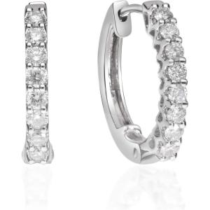 imageGin ampamp Grace 14K White Gold Natural White Diamond SI Hoop Earring for Women