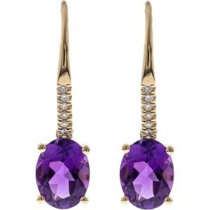 imageGin ampamp Grace 14K Yellow Gold Amethyst leverBack Earring for Women Holiday Gifts Jewelry Gifts