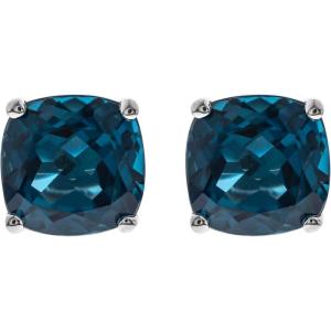 imageGin ampamp Grace womens 14K White Gold Genuine Topaz Earrings With Diamonds  Ethically Authentically ampamp Organically Sourced CushionCut Shaped Topaz HandCrafted Jewelry LJ20223ELBT