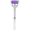 imageGin ampamp Garce 10K White Gold Genuine Amethyst Ring with Diamonds for women  Ethically authentically ampamp organically sourced Cushion shaped Amethyst handcrafted jewelry for her