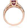 imageGin ampamp Grace 10K Rose Gold Purplish Pink Natural Garnet Diamond Ring I1 with Daily Work Wear Jewelry for Women Gifts for Her