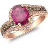 imageGin ampamp Grace 10K Rose Gold Purplish Pink Natural Garnet Diamond Ring I1 with Daily Work Wear Jewelry for Women Gifts for Her