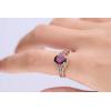 imageGin ampamp Grace 10K Rose Gold Purplish Pink Natural Garnet Diamond Ring I1 with Daily Work Wear Jewelry for Women Gifts for Her