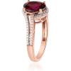 imageGin ampamp Grace 10K Rose Gold Purplish Pink Natural Garnet Real Diamond Ring I1 with Daily Work Wear Jewelry for Women Gifts for Her