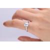 imageGin ampamp Grace 10K White Gold Genuine Blue Aquamarine Ring with Diamonds for women  Ethically authentically ampamp organically sourced Emeraldcut shaped Aquamarine handcrafted jewelry for her  Aquamarine Ring for women
