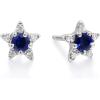 imageGin ampamp Grace 10K White Gold Genuine Blue Sapphire and Natural Diamond I1 Earring for Women