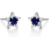 imageGin ampamp Grace 10K White Gold Genuine Blue Sapphire and Natural Diamond I1 Earring for Women