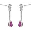 imageGin ampamp Grace 10K White Gold Genuine Ruby and Natural Diamond I1 Earring for Women