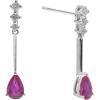 imageGin ampamp Grace 10K White Gold Genuine Ruby and Natural Diamond I1 Earring for Women