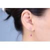 imageGin ampamp Grace 10K White Gold Genuine Ruby and Natural Diamond I1 Earring for Women