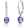 imageGin ampamp Grace 10K White Gold Natural Diamond I1I2 ampamp Genuine Tanzanite Drop Earrings for Women