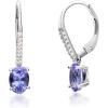 imageGin ampamp Grace 10K White Gold Natural Diamond I1I2 ampamp Genuine Tanzanite Drop Earrings for Women