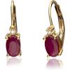 imageGin ampamp Grace 10K Yellow Gold Genuine Ruby Diamond I1I2 Earring for Women