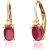 imageGin ampamp Grace 10K Yellow Gold Genuine Ruby Diamond I1I2 Earring for Women