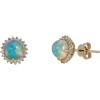 imageGin ampamp Grace 10K Yellow Gold Natural Opal ampamp Diamond I1I2 Celestial Stud Earring for Women