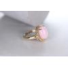 imageGin ampamp Grace 10K Yellow Gold Natural Pink Opal Ring with Diamonds for women  Ethically authentically ampamp organically sourced Oval shaped opal handcrafted jewelry for her  Opal Ring for women
