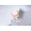 imageGin ampamp Grace 10K Yellow Gold Natural Pink Opal Ring with Diamonds for women  Ethically authentically ampamp organically sourced Oval shaped opal handcrafted jewelry for her  Opal Ring for women