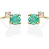 imageGin ampamp Grace 10K Yellow Gold Natural Zambian Emerald Earrings with Natural Diamonds for Women Holiday Gifts  Ethically Authentically ampamp Organically Sourced Roundcut Emerald handcrafted jewelry for her