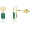 imageGin ampamp Grace 10K Yellow Gold Natural Zambian Emerald Earrings with Natural Diamonds for Women Holiday Gifts  Ethically Authentically ampamp Organically Sourced Emeraldcut Emerald handcrafted jewelry for her
