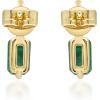 imageGin ampamp Grace 10K Yellow Gold Natural Zambian Emerald Earrings with Natural Diamonds for Women Holiday Gifts  Ethically Authentically ampamp Organically Sourced Emeraldcut Emerald handcrafted jewelry for her