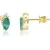 imageGin ampamp Grace 10K Yellow Gold Natural Zambian Emerald Earrings with Natural Diamonds for Women Holiday Gifts  Ethically Authentically ampamp Organically Sourced Marquisecut Emerald handcrafted jewelry for her