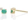 imageGin ampamp Grace 10K Yellow Gold Natural Zambian Emerald Earrings with Natural Diamonds for Women Holiday Gifts  Ethically Authentically ampamp Organically Sourced Roundcut Emerald handcrafted jewelry for her