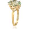 imageGin ampamp Grace 10K Yellow Gold Real Diamond Ring I1 with Genuine Green Amethyst Daily Work Wear Jewelry for Women Gifts for Her