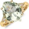 imageGin ampamp Grace 10K Yellow Gold Real Diamond Ring I1 with Genuine Green Amethyst Daily Work Wear Jewelry for Women Gifts for Her