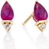imageGin ampamp Grace 10K Yellow Gold With Natural Ruby ampampNatural Diamond I1 Stud Earring for Women