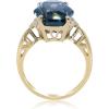 imageGin ampamp Grace 14 Yellow Gold Genuine London Blue Topaz Ring with Diamonds for women  Ethically authentically ampamp organically sourced Cushioncut shaped London Blue Topaz handcrafted jewelry for her  London Blue Topaz Ring for women