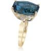 imageGin ampamp Grace 14 Yellow Gold Genuine London Blue Topaz Ring with Diamonds for women  Ethically authentically ampamp organically sourced Cushioncut shaped London Blue Topaz handcrafted jewelry for her  London Blue Topaz Ring for women