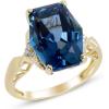 imageGin ampamp Grace 14 Yellow Gold Genuine London Blue Topaz Ring with Diamonds for women  Ethically authentically ampamp organically sourced Cushioncut shaped London Blue Topaz handcrafted jewelry for her  London Blue Topaz Ring for women