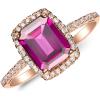 imageGin ampamp Grace 14K Rose Gold Purplish Pink Natural Garnet Diamond I1 Wedding Statement Ring for Women