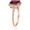 imageGin ampamp Grace 14K Rose Gold Purplish Pink Natural Garnet Diamond I1 Wedding Statement Ring for Women