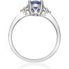 imageGin ampamp Grace 14K White Gold Genuine Tanzanite Ring with Diamonds for women  Ethically authentically ampamp organically sourced Ovalcut shaped Tanzanite handcrafted jewelry for her  Tanzanite Ring for women