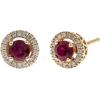 imageGin ampamp Grace 14K Yellow Gold Genuine Ruby Diamond I1I2 Earring for Women
