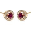 imageGin ampamp Grace 14K Yellow Gold Genuine Ruby Diamond I1I2 Earring for Women