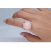 imageGin ampamp Grace 14K Yellow Gold Natural Pink Opal Ring with Diamonds for women  Ethically authentically ampamp organically sourced Roundcut shaped opal handcrafted jewelry for her  Opal Ring for women