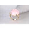 imageGin ampamp Grace 14K Yellow Gold Natural Pink Opal Ring with Diamonds for women  Ethically authentically ampamp organically sourced Roundcut shaped opal handcrafted jewelry for her  Opal Ring for women
